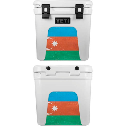 Azerbaijan Flag Distressed YETI Roadie 24 Hard Cooler Skin