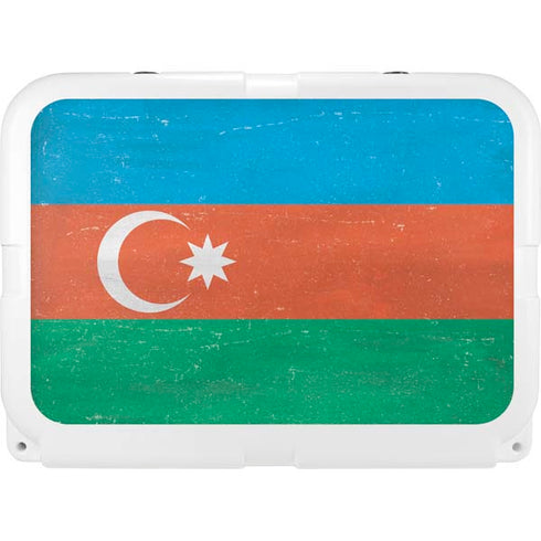 Azerbaijan Flag Distressed YETI Tundra 35 Hard Cooler Skin