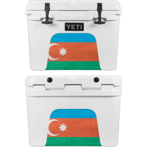 Azerbaijan Flag Distressed YETI Tundra 35 Hard Cooler Skin
