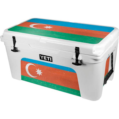 Azerbaijan Flag Distressed YETI Tundra 65 Hard Cooler Skin