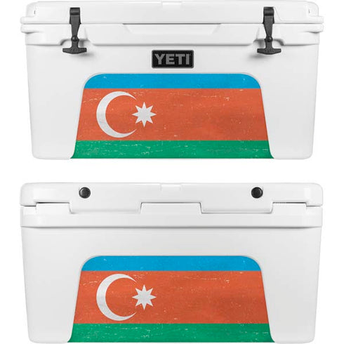 Azerbaijan Flag Distressed YETI Tundra 65 Hard Cooler Skin