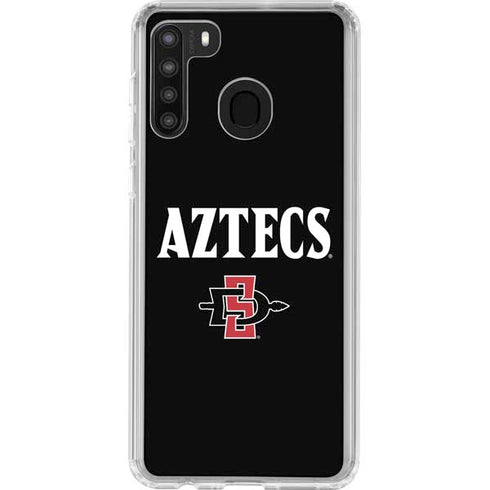 San Diego State University Aztecs Black Galaxy A21 Clear Case