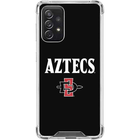 San Diego State University Aztecs Black Galaxy A72 5G Clear Case