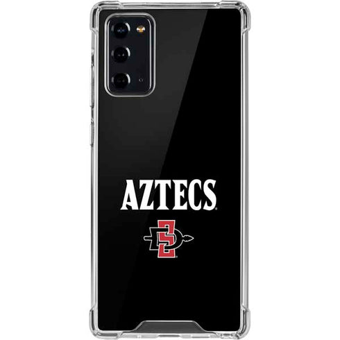 San Diego State University Aztecs Black Galaxy Note20 5G Clear Case