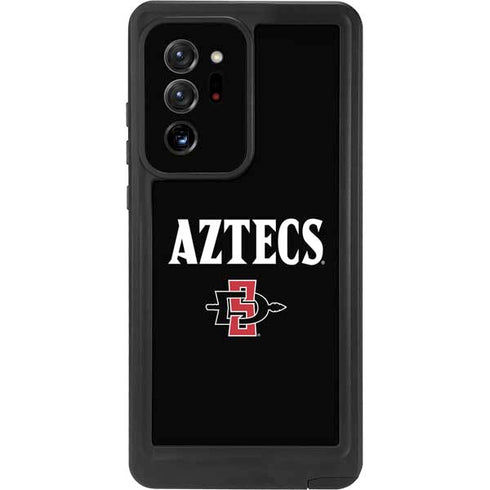 San Diego State University Aztecs Black Galaxy Note20 Ultra 5G Waterproof Case
