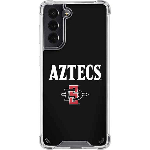 San Diego State University Aztecs Black Galaxy S21 5G Clear Case