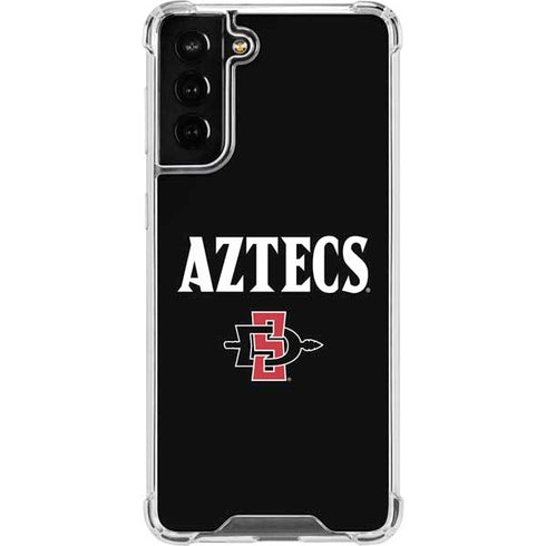 San Diego State University Aztecs Black Galaxy S21 FE Clear Case