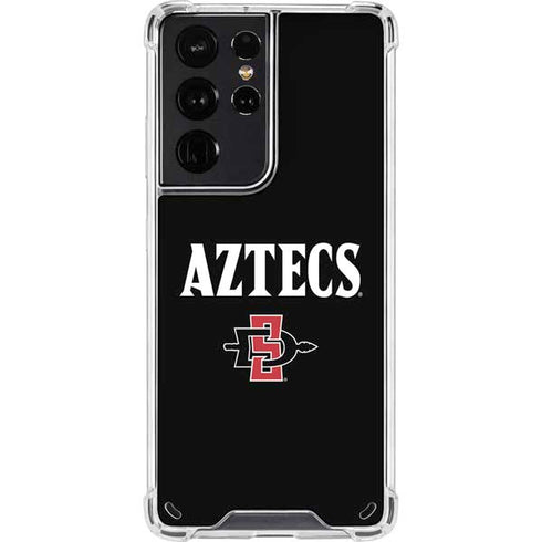 San Diego State University Aztecs Black Galaxy S21 Ultra 5G Clear Case