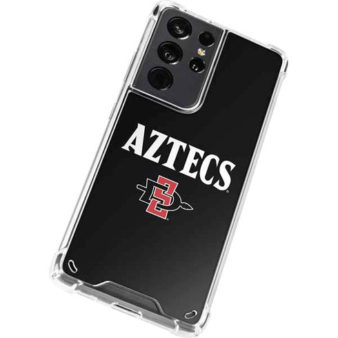 San Diego State University Aztecs Black Galaxy S21 Ultra 5G Clear Case
