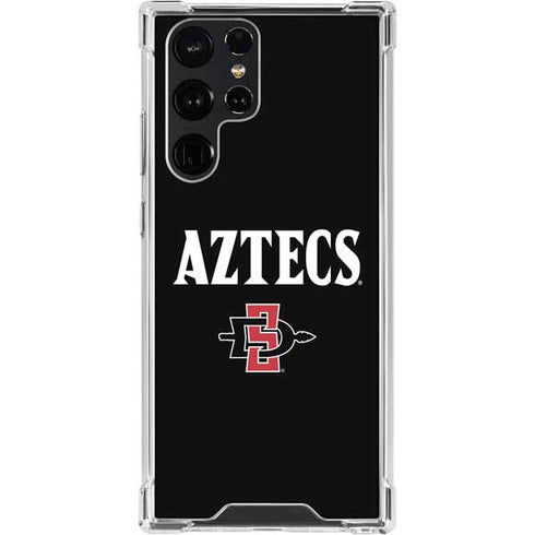 San Diego State University Aztecs Black Galaxy S22 Ultra Clear Case