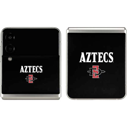 San Diego State University Aztecs Black Galaxy Z Flip3 5G Skin
