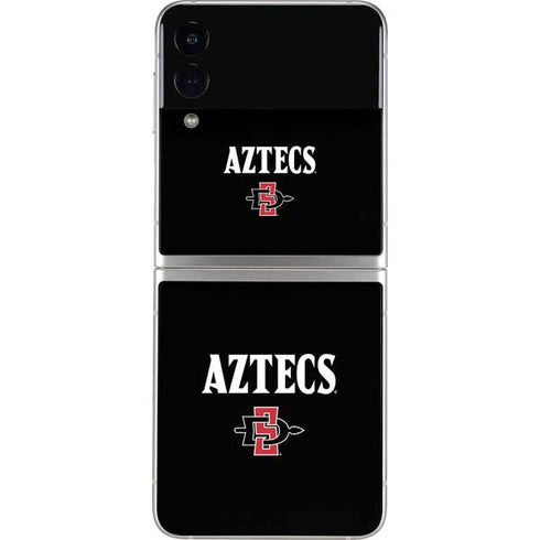 San Diego State University Aztecs Black Galaxy Z Flip3 5G Skin