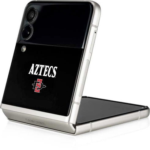 San Diego State University Aztecs Black Galaxy Z Flip4 5G Skin