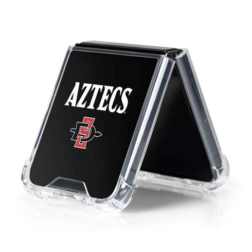 San Diego State University Aztecs Black Galaxy Z Flip5 5G Clear Case