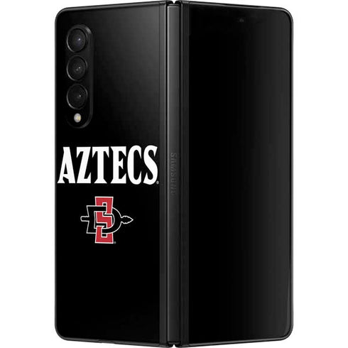 San Diego State University Aztecs Black Galaxy Z Fold3 5G Skin
