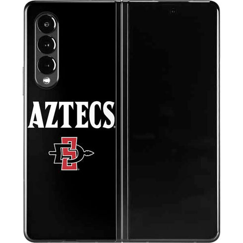 San Diego State University Aztecs Black Galaxy Z Fold3 5G Skin