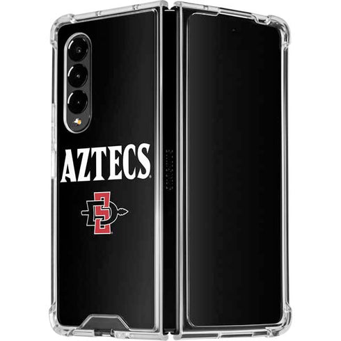 San Diego State University Aztecs Black Galaxy Z Fold4 5G Clear Case