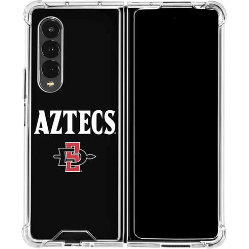 San Diego State University Aztecs Black Galaxy Z Fold4 5G Clear Case