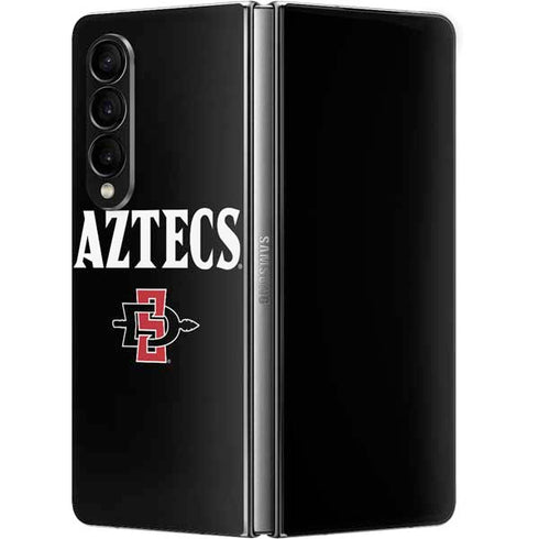 San Diego State University Aztecs Black Galaxy Z Fold4 5G Skin