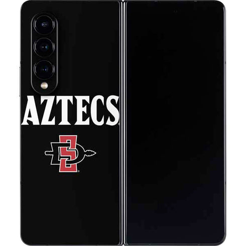 San Diego State University Aztecs Black Galaxy Z Fold4 5G Skin