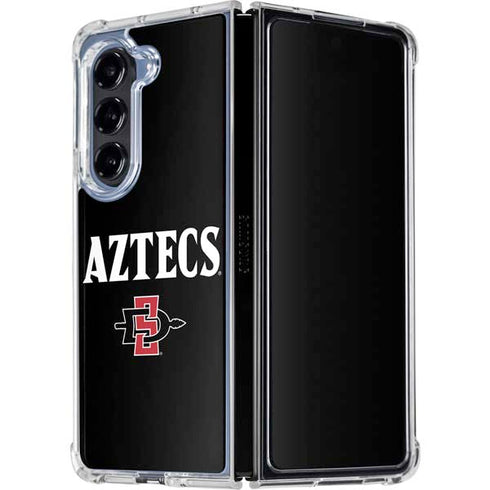 San Diego State University Aztecs Black Galaxy Z Fold5 5G Clear Case