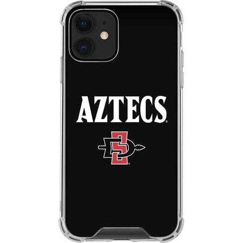 San Diego State University Aztecs Black iPhone 12 Clear Case