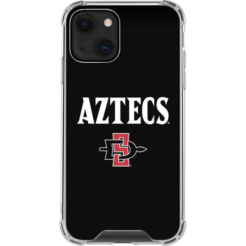 San Diego State University Aztecs Black iPhone 14 Plus Clear Case