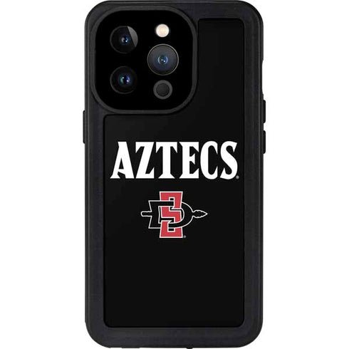 San Diego State University Aztecs Black iPhone 14 Pro Waterproof Case