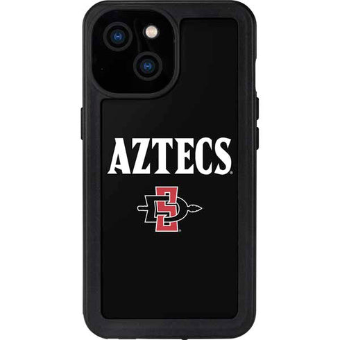 San Diego State University Aztecs Black iPhone 15 Waterproof Case