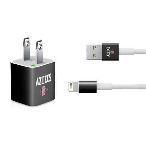 San Diego State University Aztecs Black iPhone Charger (5W USB) Skin