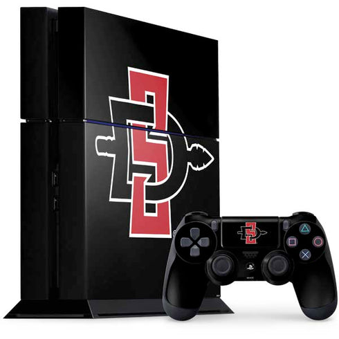 San Diego State University Aztecs Logo PS4 Console and Controller Bundle Skin