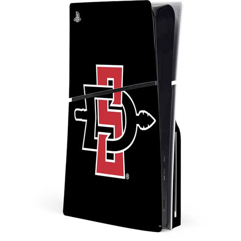 San Diego State University Aztecs Logo PS5 Slim Disk Console Skin