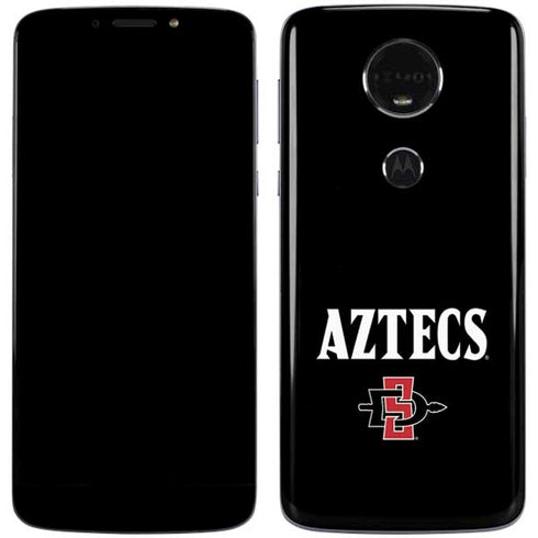 San Diego State University Aztecs Black Moto E5 Plus Skin