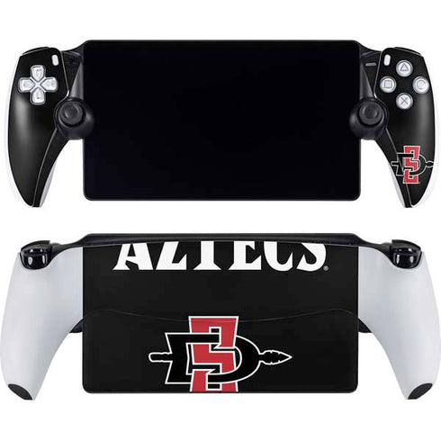 San Diego State University Aztecs Black PlayStation Portal Remote Player Skin