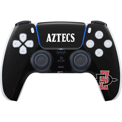 San Diego State University Aztecs Black PS5 Controller Skin