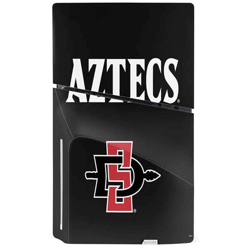 San Diego State University Aztecs Black PS5 Slim Disk Console Skin