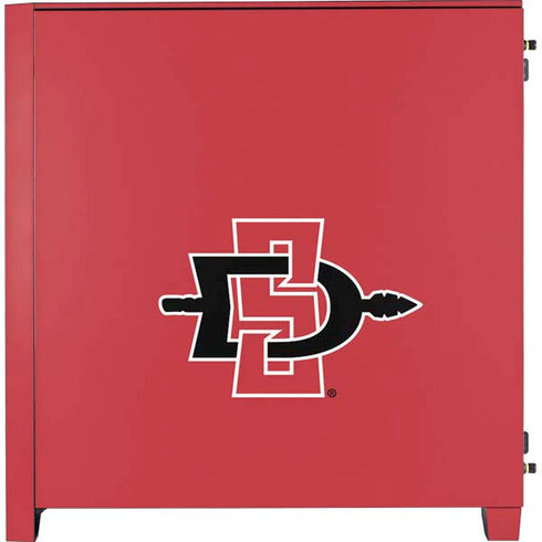 San Diego State University Aztecs Red Logo Corsair 4000D Tempered Glass Mid-Tower ATX Case Skin