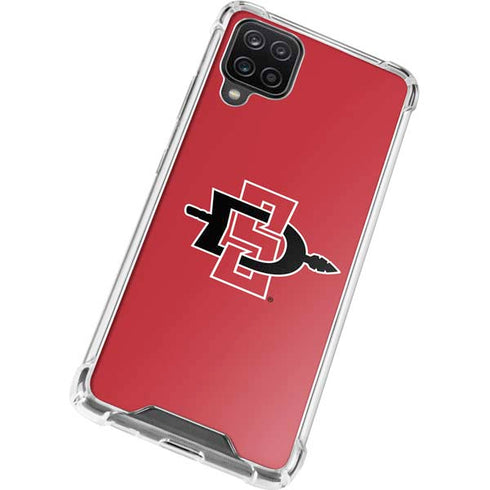 San Diego State University Aztecs Red Logo Galaxy A12 Clear Case