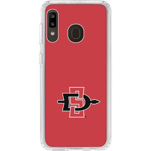 San Diego State University Aztecs Red Logo Galaxy A20 Clear Case