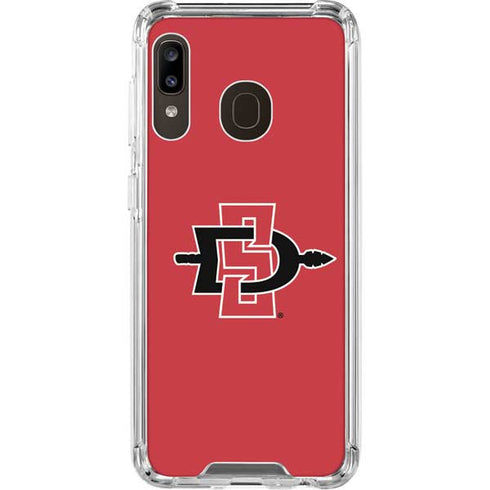 San Diego State University Aztecs Red Logo Galaxy A30 Clear Case