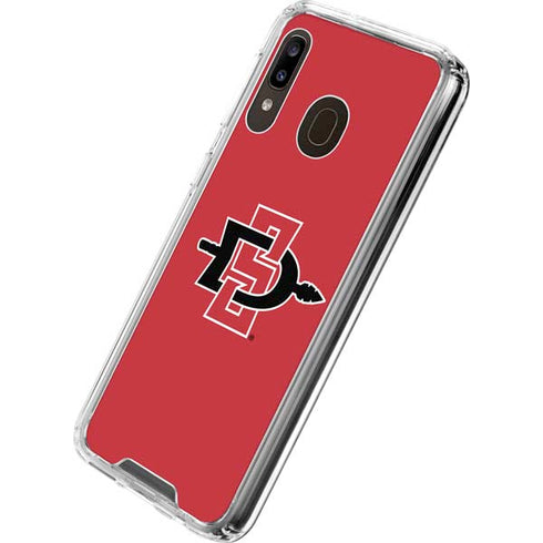 San Diego State University Aztecs Red Logo Galaxy A30 Clear Case