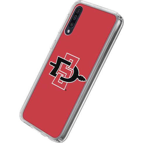 San Diego State University Aztecs Red Logo Galaxy A50 Clear Case