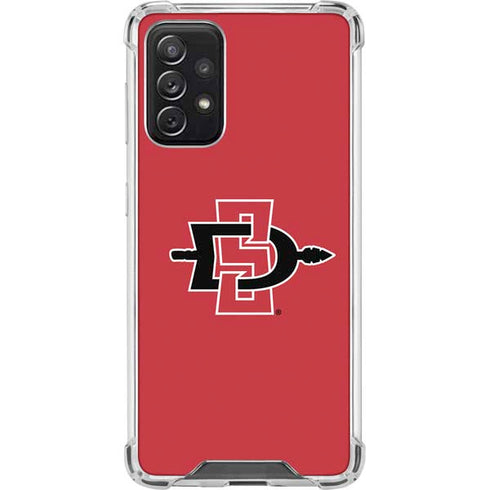 San Diego State University Aztecs Red Logo Galaxy A72 5G Clear Case