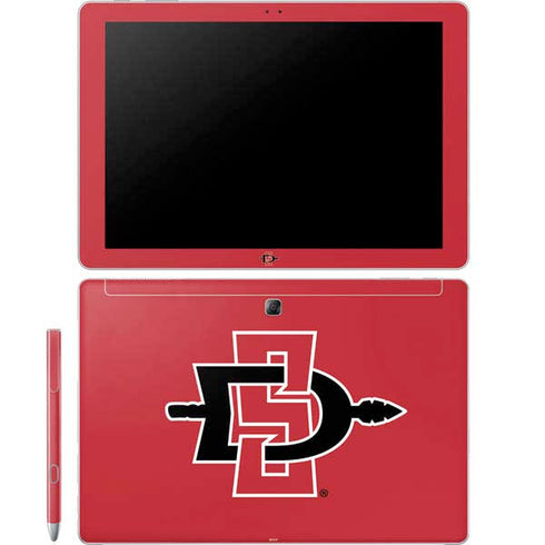 San Diego State University Aztecs Red Logo Galaxy Book 12in Skin