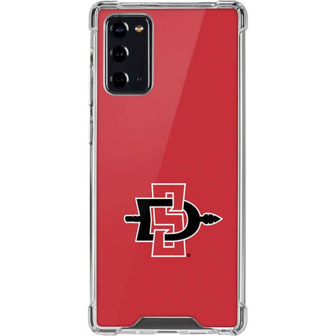 San Diego State University Aztecs Red Logo Galaxy Note20 5G Clear Case