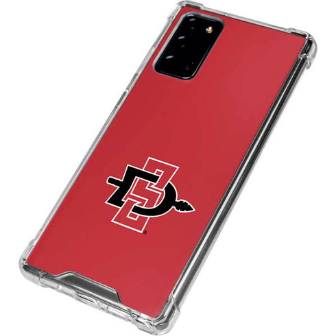 San Diego State University Aztecs Red Logo Galaxy Note20 5G Clear Case