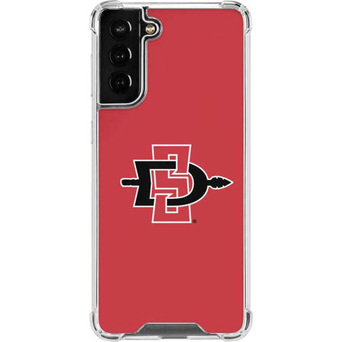 San Diego State University Aztecs Red Logo Galaxy S21 FE Clear Case