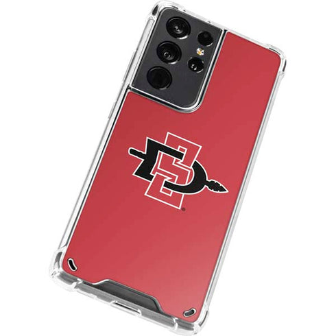 San Diego State University Aztecs Red Logo Galaxy S21 Ultra 5G Clear Case