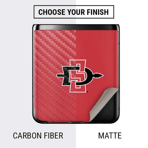 San Diego State University Aztecs Red Logo Galaxy Z Flip Skin