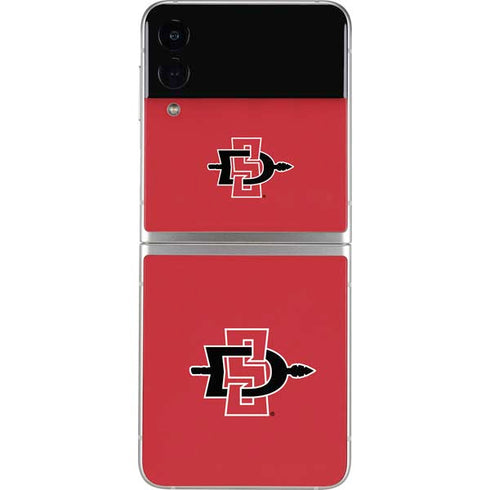 San Diego State University Aztecs Red Logo Galaxy Z Flip3 5G Skin